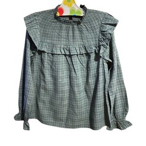 Universal Thread Teal Long-sleeve Cottagecore Blouse